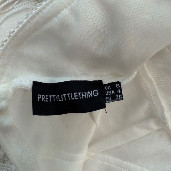 PrettyLittleThing White Fringe Jumpsuit - Picture 7 of 7